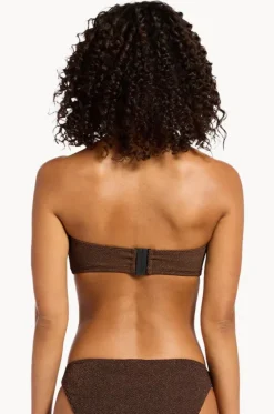 Bikini Tops^Jets Tirari Nights Minimal Bandeau Chocolate