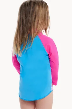 Rashies & Sunsuits^Speedo Toddler Girls Digital Printed Long Sleeve Suntop Pink/blue