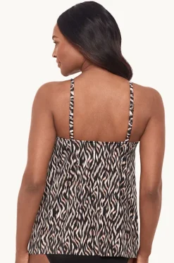 Tankini Tops^Miraclesuit Topkapi Peephole Tankini Separate Black/Brown