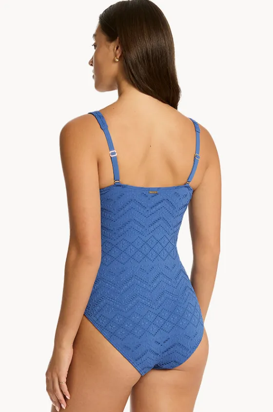 One Pieces^Sea Level Toscana Lace Up One Piece Denim