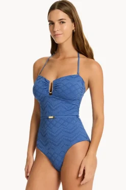 One Pieces^Sea Level Toscana U Bar Bandeau One Piece Denim