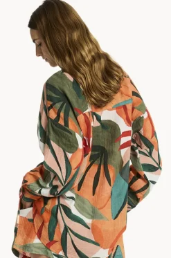 Tops^Sea Level Tropaluxe Beach Shirt Khaki