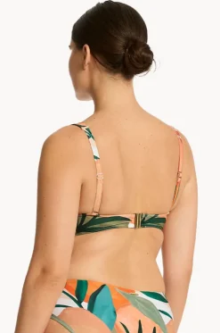 Bikini Tops^Sea Level Tropaluxe Cross Front Bra Khaki