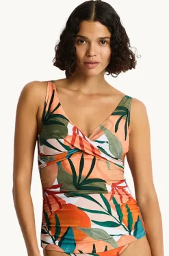 Tankini Tops^Sea Level Tropaluxe Cross Front Tankini Separate Khaki