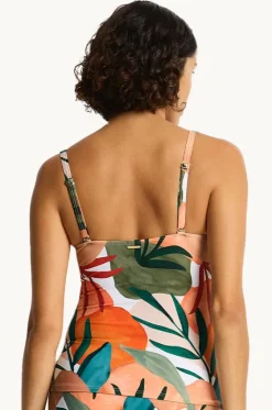 Tankini Tops^Sea Level Tropaluxe Cross Front Tankini Separate Khaki