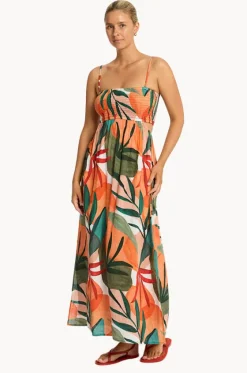 Dresses^Sea Level Tropaluxe Cutaway Bandeau Dress Khaki