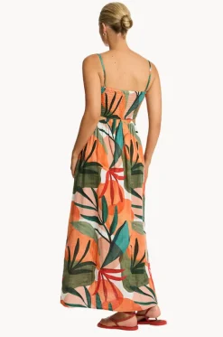 Dresses^Sea Level Tropaluxe Cutaway Bandeau Dress Khaki