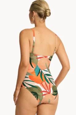 One Pieces^Sea Level Tropaluxe Twist Bandeau One Piece Khaki
