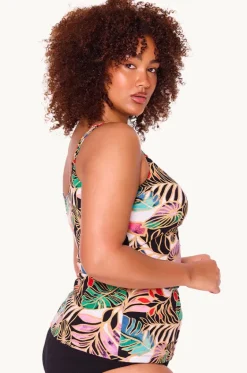 Tankini Tops^Genevieve Tropicana Scoop Neck Tankini Separate Black/Multi