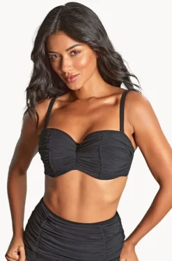 Bikini Tops^Panache Tulle Margot F Cup Bandeau BLACK