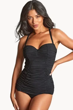 One Pieces^Panache Tulle Marilyn F Cup Twist Bandeau One Piece BLACK
