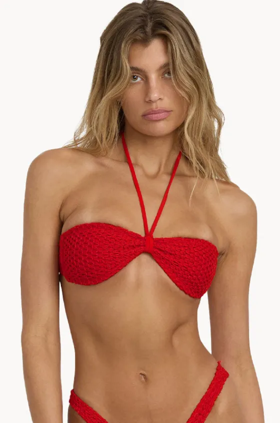 Bikini Tops^Billabong Twisted Tides Halter Bandeau Red