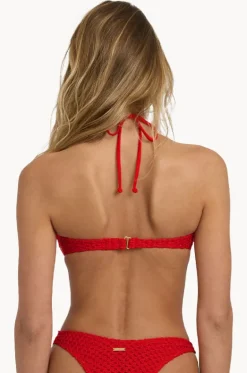Bikini Tops^Billabong Twisted Tides Halter Bandeau Red