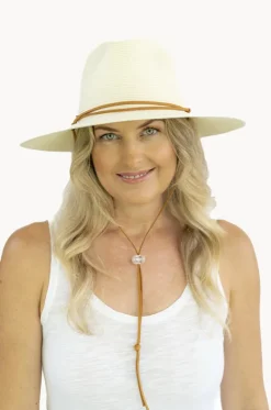Headwear|Headwear^Sundaise Unisex Wide Brim Panama Hat Ivory