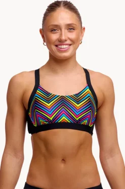 Bikini Tops^Funkita Up Down DD/E Cup Hold Steady Crop Black/multi
