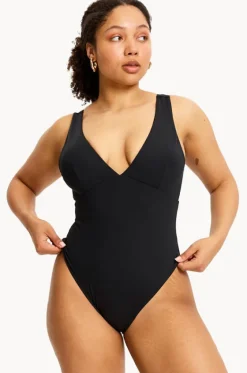 One Pieces^Modibodi V Plunge One Piece BLACK