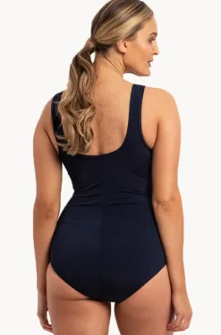 One Pieces^Poolproof Vogue Fan Splice Tank One Piece Navy