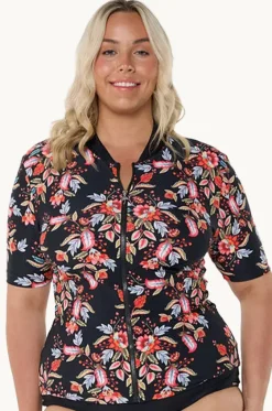 Rashies & Sunsuits^Capriosca Wild Berries Suntop Black/red