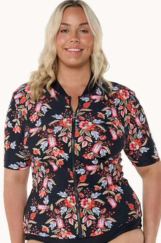 Rashies & Sunsuits^Capriosca Wild Berries Suntop Black/red