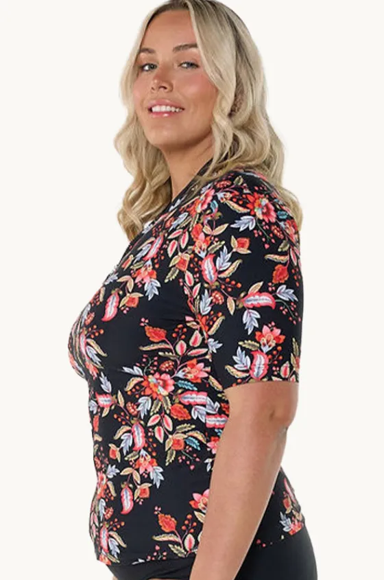 Rashies & Sunsuits^Capriosca Wild Berries Suntop Black/red