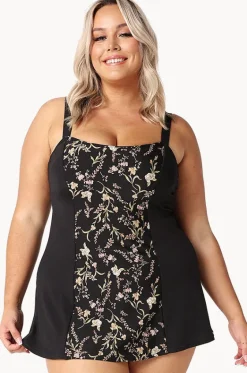 One Pieces^Capriosca Wide Strap Swim Dress Wildflowers