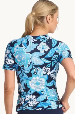 Rashies & Sunsuits^Poolproof Wisteria Short Sleeve Suntop Navy