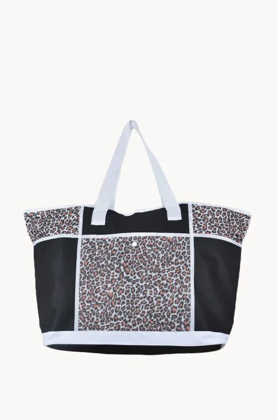 Beach Bags|Bags^Cherry Red XLarge Nylon Zip Beach Bag Leopard