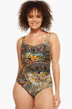 One Pieces^Togs Swimwear Zambia Gathered Square Neck One Piece Multi