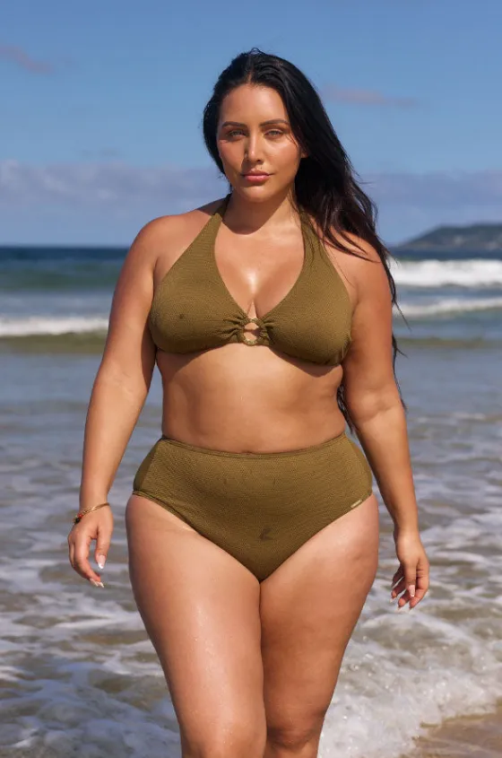 Bottoms^Capriosca Zanzibar High Rise Pant Khaki