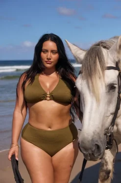 Bottoms^Capriosca Zanzibar High Rise Pant Khaki