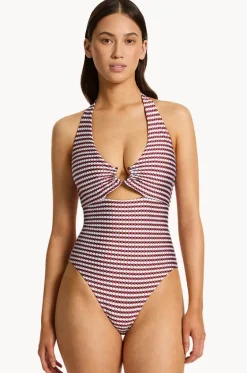 One Pieces^Jets Zarla Geo Tie Halter One Piece