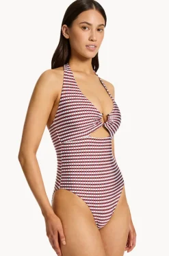 One Pieces^Jets Zarla Geo Tie Halter One Piece