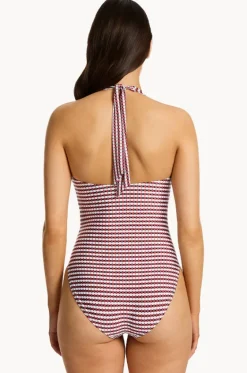 One Pieces^Jets Zarla Geo Tie Halter One Piece