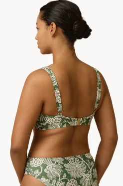 Bikini Tops^Monte u0026 Lou Zeni D/DD Cup Longline Tri Olive