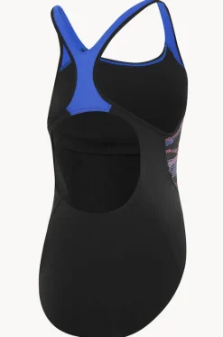 One Pieces^Speedo Zoom Boom Placement Laneback One Piece Black/purple